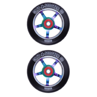 Grit Scooter Wheels Pair - 100mm Neochrome Black - Bearings Included