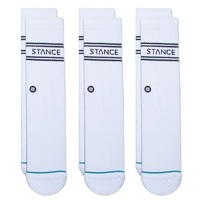 Stance Mens Socks Crew Basic 3 Pack White Medium