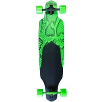 Dusters Channel Snakeskin Neon Green LB 38 Longboard Skateboard