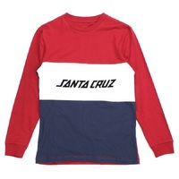 Santa Cruz Strip Block Red Youth Long Sleeve Shirt