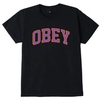 Obey Academic Off Black Lavender Womens T-Shirt