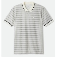Brixton Button Up Polo Knit Off White Washed Black