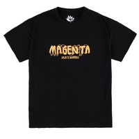 Magenta 4D Script Black T-Shirt