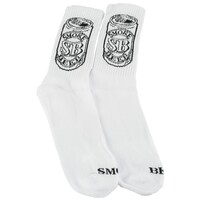 Smoke Beer Socks Can Logo White