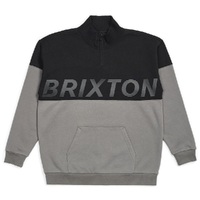 Brixton Dimension Half Zip Pullover Black White Crew Jumper