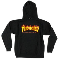 Thrasher Hoodie Flame Logo Black