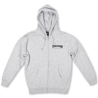 Thrasher Hoodie Logo Zip Grey
