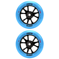 Lucky Toaster 100mm Scooter Wheel Set - Black Blue Neon