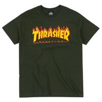 Thrasher Flame Forest Green T-Shirt