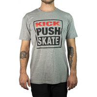 Kick Push T-Shirt Team Mens Grey Marle