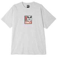 Obey T-Shirt Exclamation Point Box Heather Grey