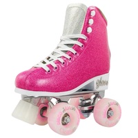 Crazy Skate Disco Glam Roller Skates Pink Silver