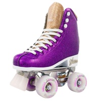 Crazy Skate Disco Glam Roller Skates Purple Gold