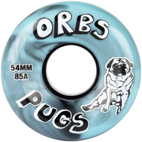 Welcome Orbs Pugs Black Blue Swirl 85A 54mm Skateboard Wheels
