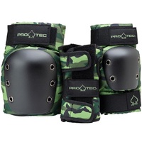 Protec Knee Elbow Wrist Street 3 Pack Camo Youth Protective Pad Set