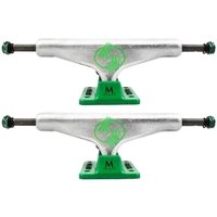 Silver M-Class Hollow Polished Green Set Of 2 Skateboard Trucks [Size: 8.0]