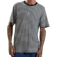 Afends Azure Hemp Stripe Retro Fit Black T-Shirt