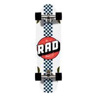 RAD Skateboard Complete Cali Cruiser Checker Stripe White Navy 9.125