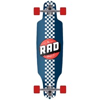RAD Longboard Skateboard Drop Through Checker Stripe Navy White