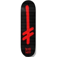 Deathwish Skateboard Deck Gang Logo Black Red Bricks 8.0