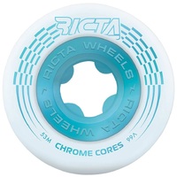 Ricta Skateboard Wheels Chrome Core White Teal 99A 53mm