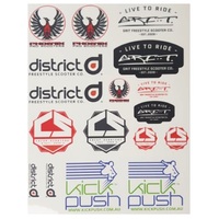 Kick Push Scooter Brands Sticker Sheet