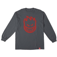 Spitfire Long Sleeve Shirt Bighead Charcoal Red Youth