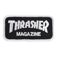 Thrasher Logo Black Silver Patch