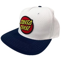 Santa Cruz Hat Cap Snapback Classic Patch White Black