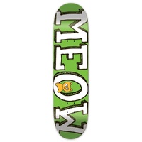 Meow Skateboard Deck Logo Green 7.5