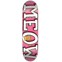Meow Skateboard Deck Logo Pink 7.75
