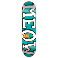 Meow Skateboard Deck Logo Teal 8.0