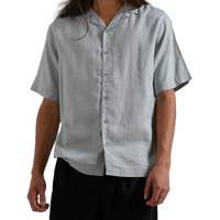 Afends Daily Hemp Cuban Grey Button Up Shirt