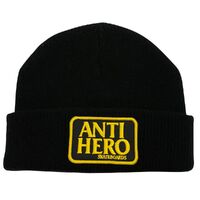 Anti Hero Reserve Patch Black Yellow Beanie