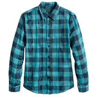 Brixton Bowery Soft Weave Flannel Teal Button Up Shirt