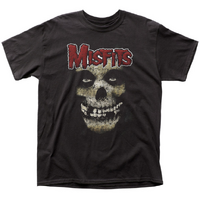 Band Shirts Misfits Weathered Skull Black T-Shirt