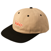 Baker Lowercase Khaki Black Snapback Hat