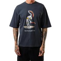 Afends Naughty Recycled Oversized Graphic Charcoal T-Shirt