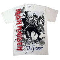 Band Shirts Iron Maiden Trooper White T-Shirt