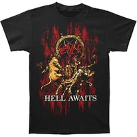 Band Shirts Slayer Hell Awaits Blood Black T-Shirt