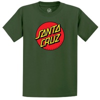 Santa Cruz Classic Dot Front Olive Green Youth T-Shirt