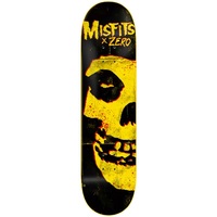 Zero Misfits Fiend Skull Black Yellow 8.25 Skateboard Deck