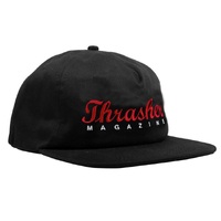 Thrasher Oval Script Black Snapback Hat
