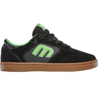 Etnies Windrow Black Green Gum Kids Skate Shoes