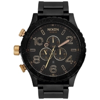 Nixon Chrono 51-30 V1 Matte Black Gold Watch