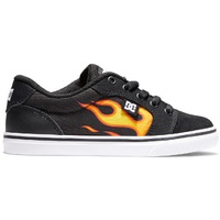 DC Anvil Black Flames Youth Skate Shoes