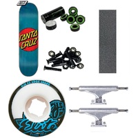 Kick Push Santa Cruz Classic Dot Blue 8.5 Custom Complete Skateboard Assembled