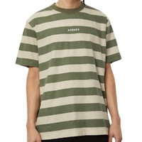 Afends Needle Recycled Retro Logo Cypress Stripe T-Shirt