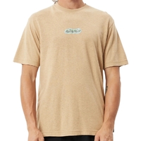 Afends Heatwave Hemp Retro Graphic Logo Tan T-Shirt