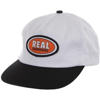 Real Skateboards Oval White Black Red Adjustable Hat Cap